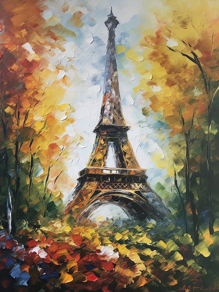 Eiffel Tower Paris France Monet Style 13