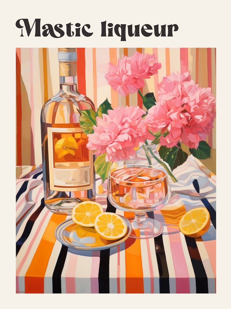 Mastic Liqueur 2 Retro Cocktail Poster