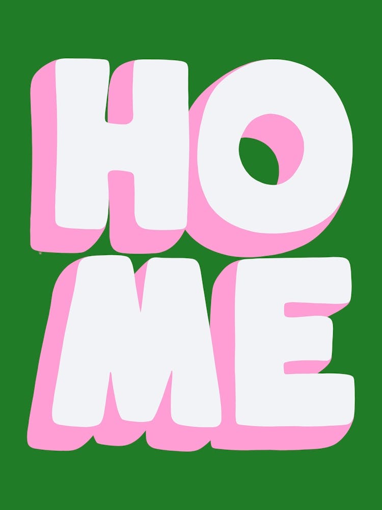 Home Pink on Green