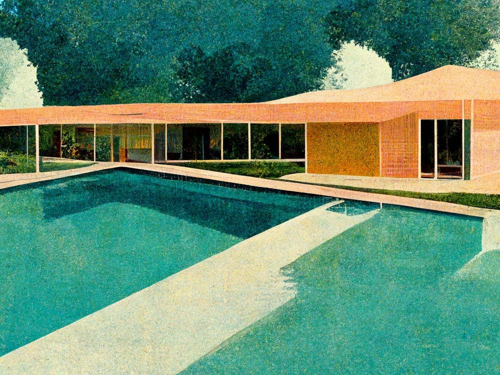 Hockney House And Big Pool Green Hallway