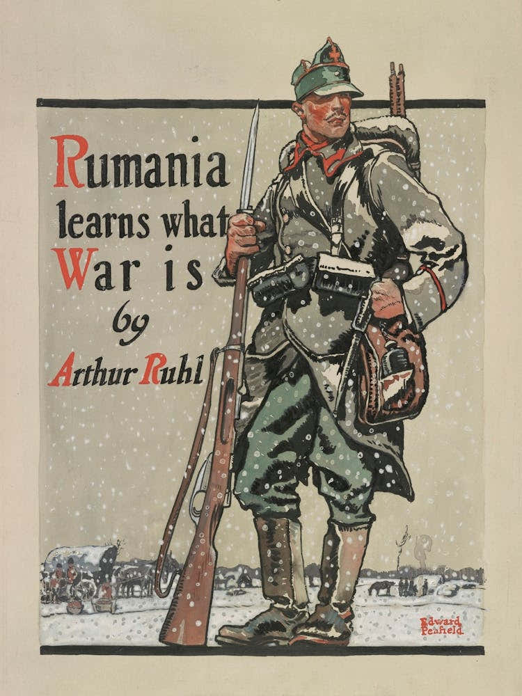 Romanian Soldier In Snow  (1917), Edward Penfield