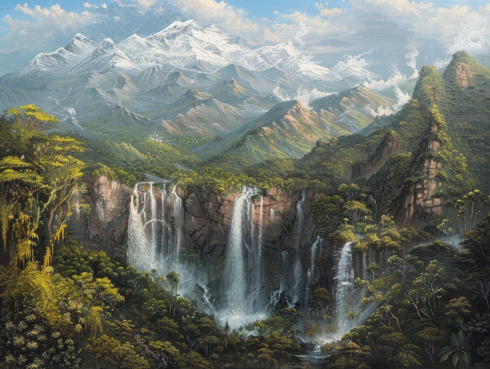 Waterfalls In The Mountains 2