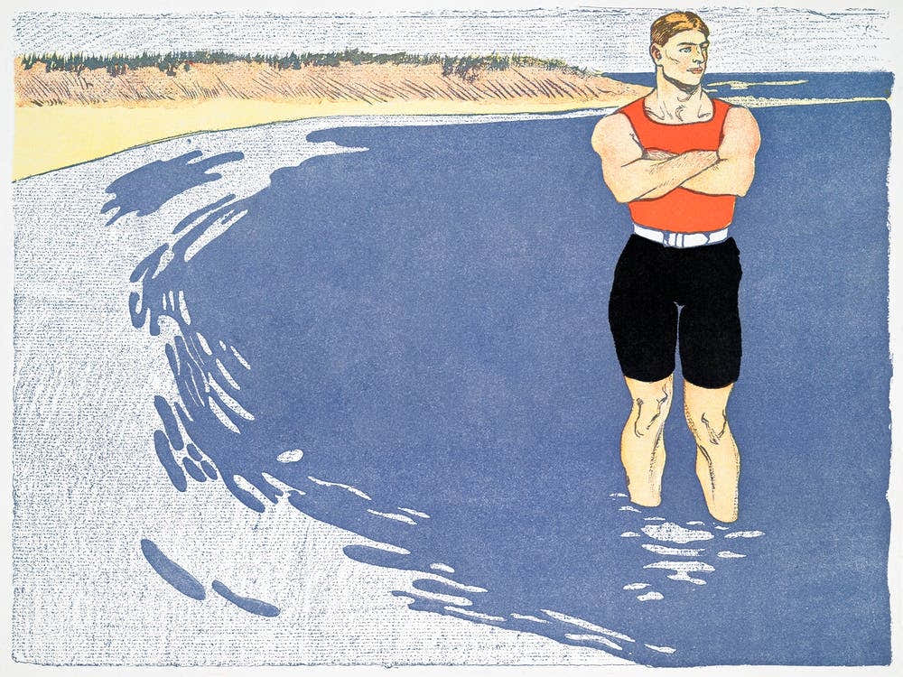 Man Standing In The Sea (1899), Edward Penfield