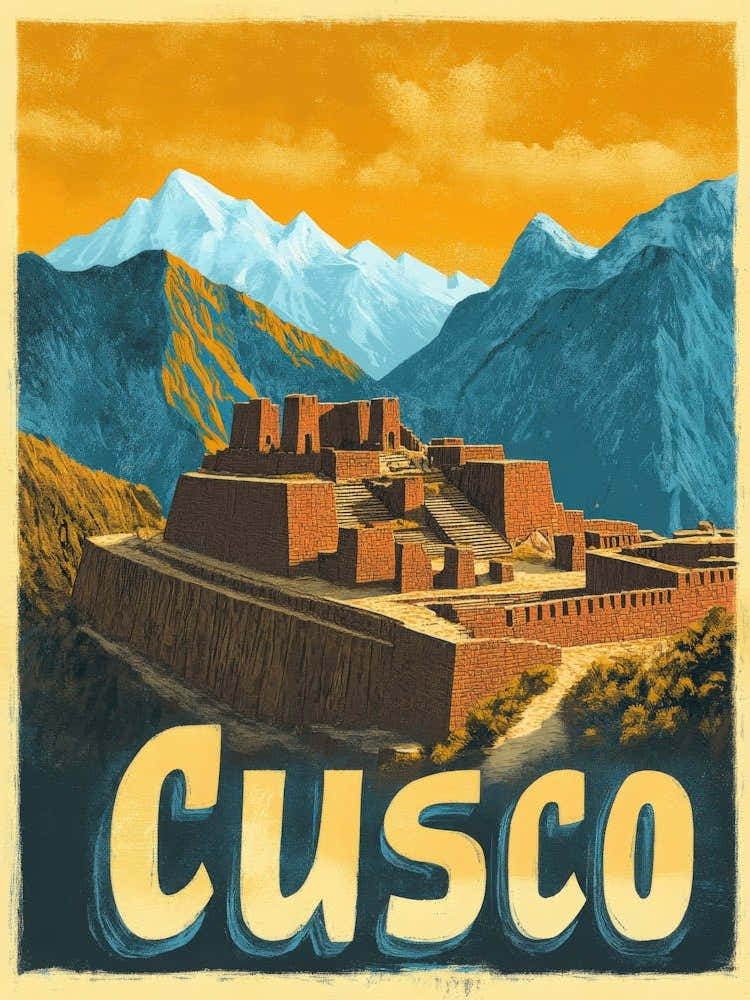 Aihrgdesign A Vintage Travel Poster Of Cusco 2