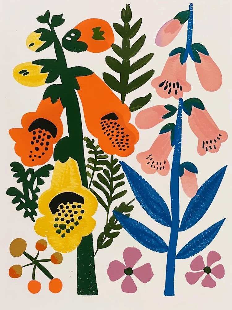 Painted Florals Foxglove 2