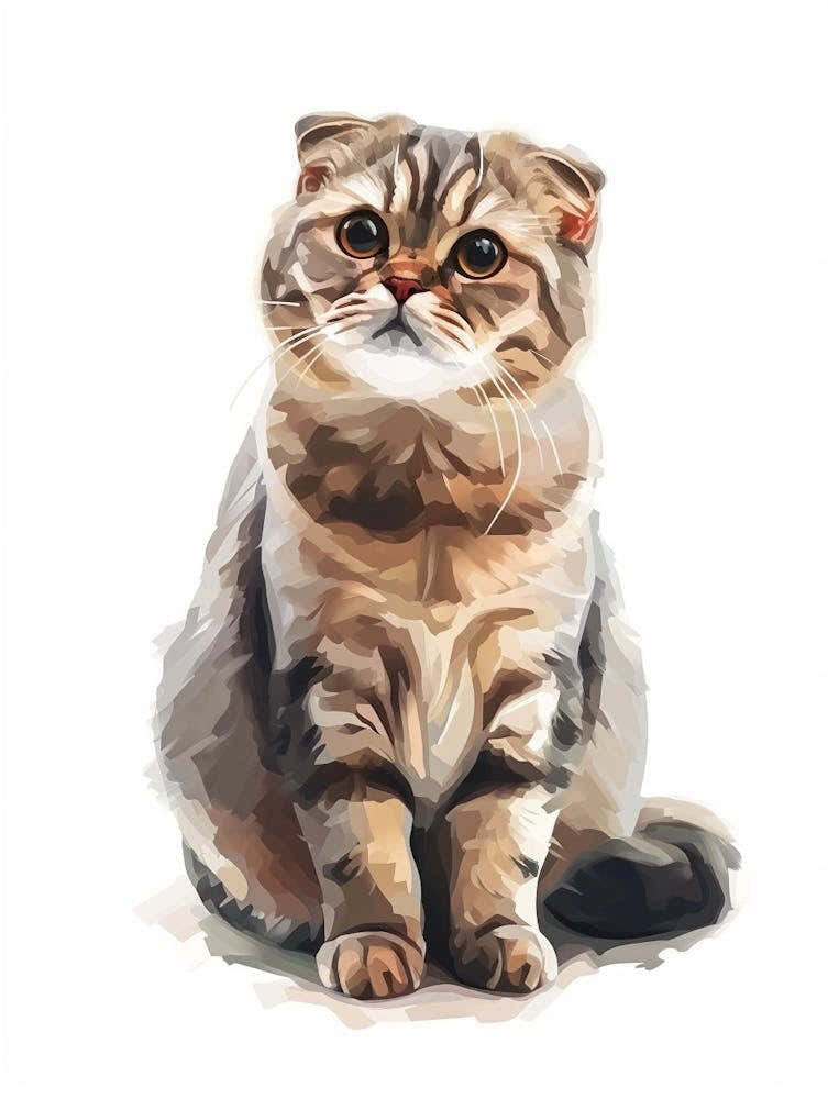 Scottish Fold Cat Clipart Illustration 2