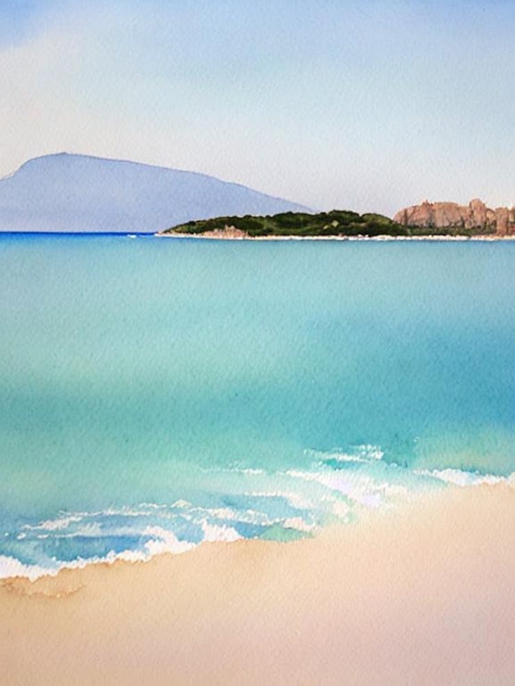 Cala Goloritzé 2, Sardinia, Italy Watercolour