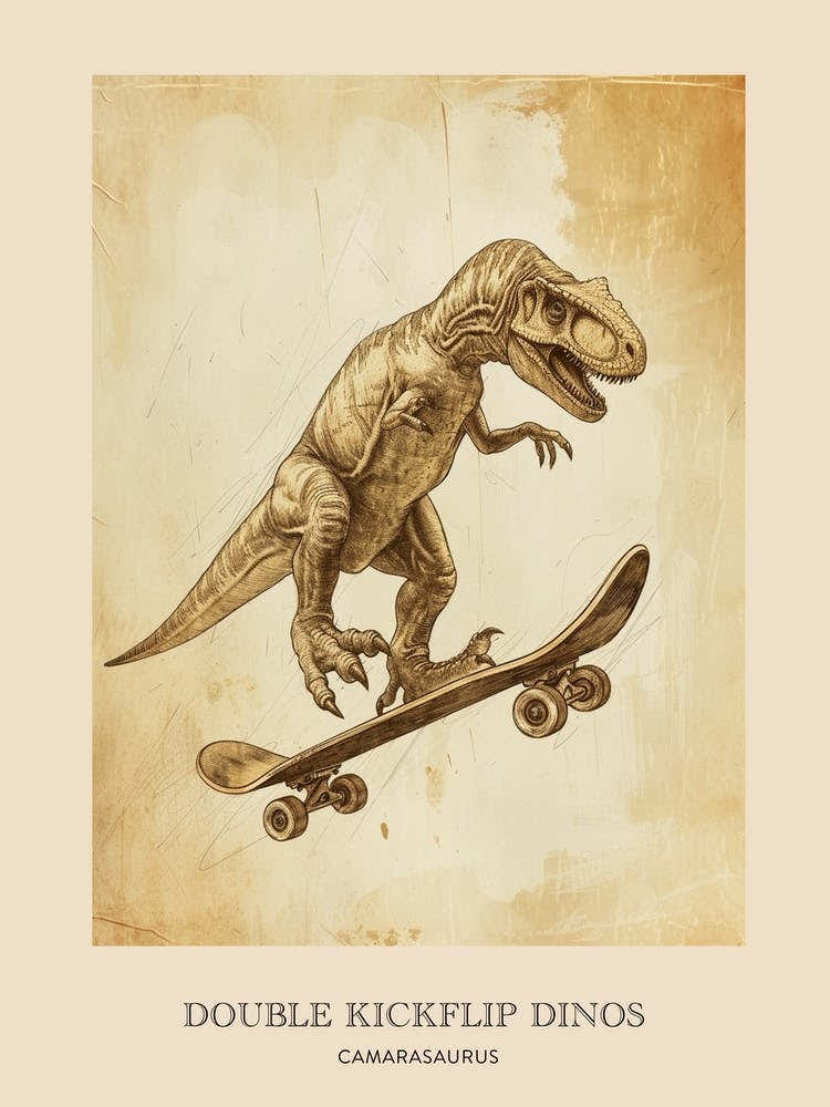 Camarasaurus Vintage Dinosaur Poster 3