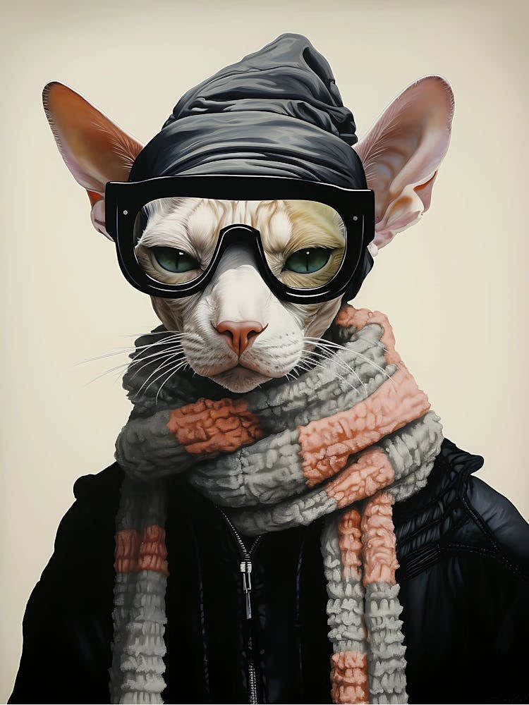 Sphynx Cat With Glasses