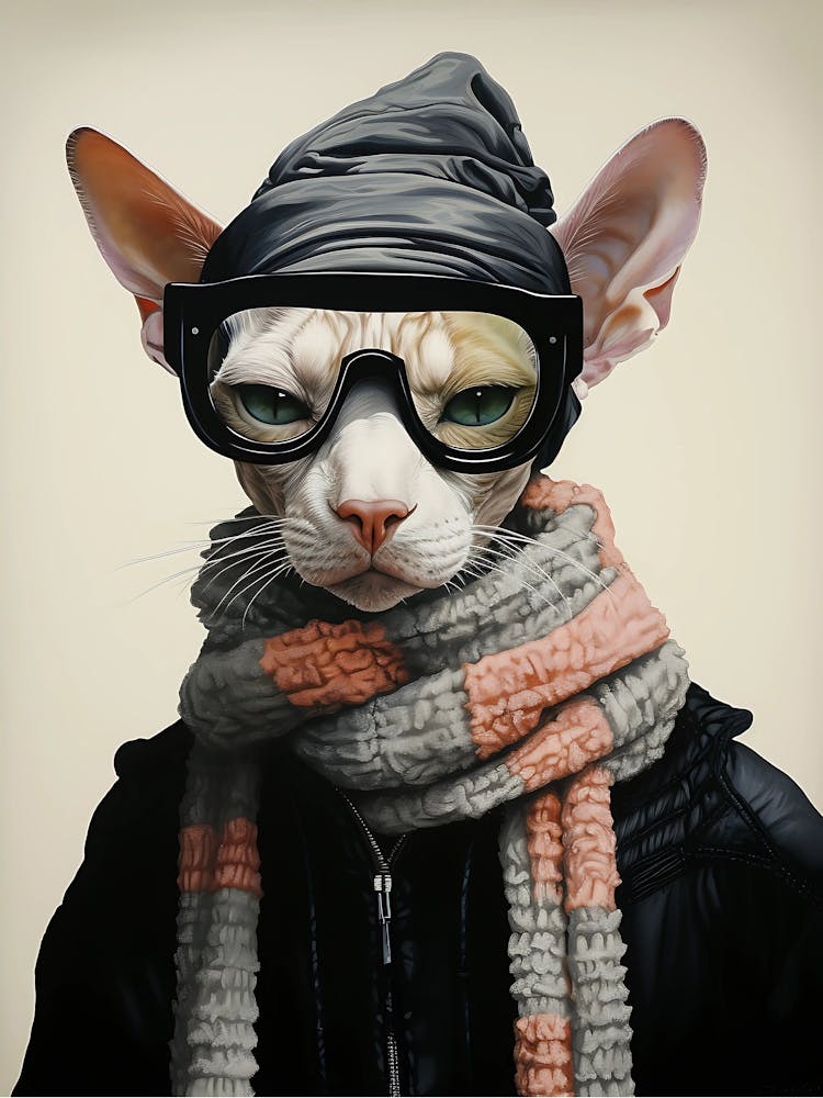 Sphynx Cat With Glasses
