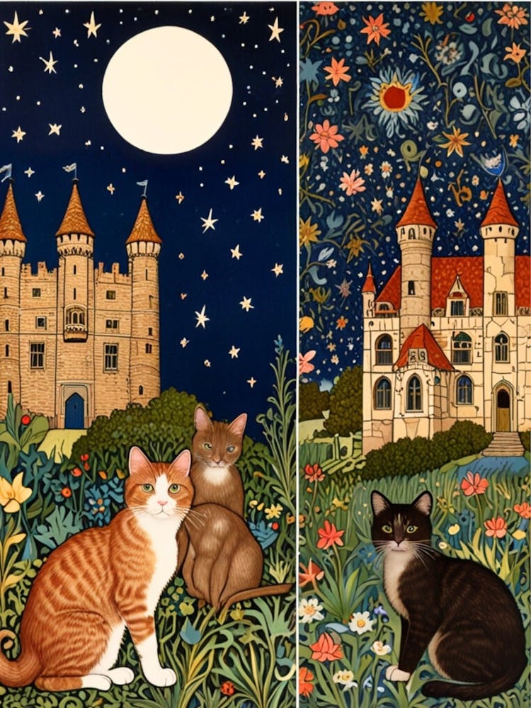 William Morris Cat And Castle
