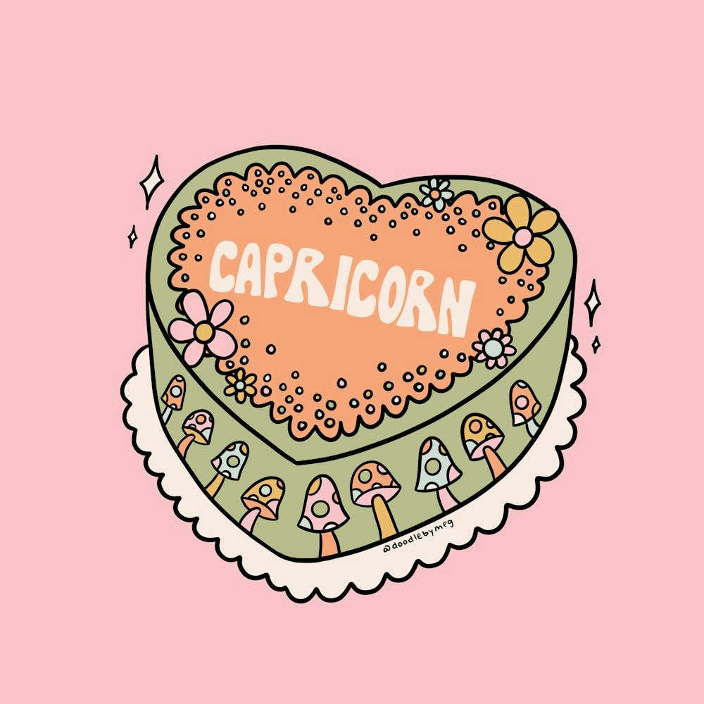 Capricorn Heart Cake