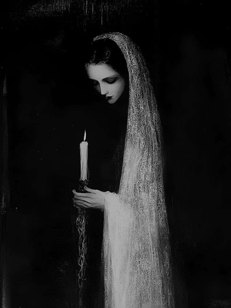 Woman Holding A Candle