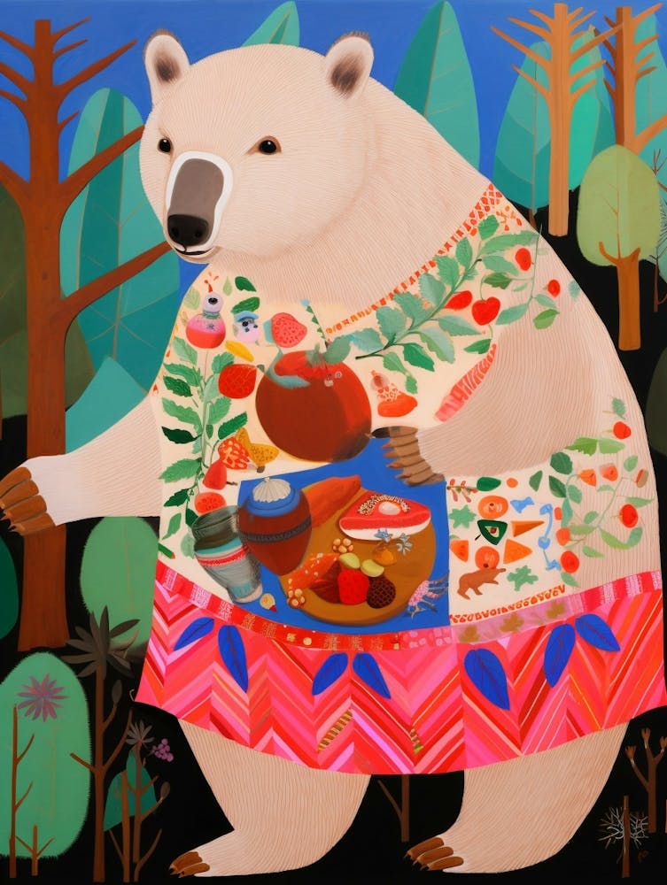 Maximalist Animal Painting Wombat