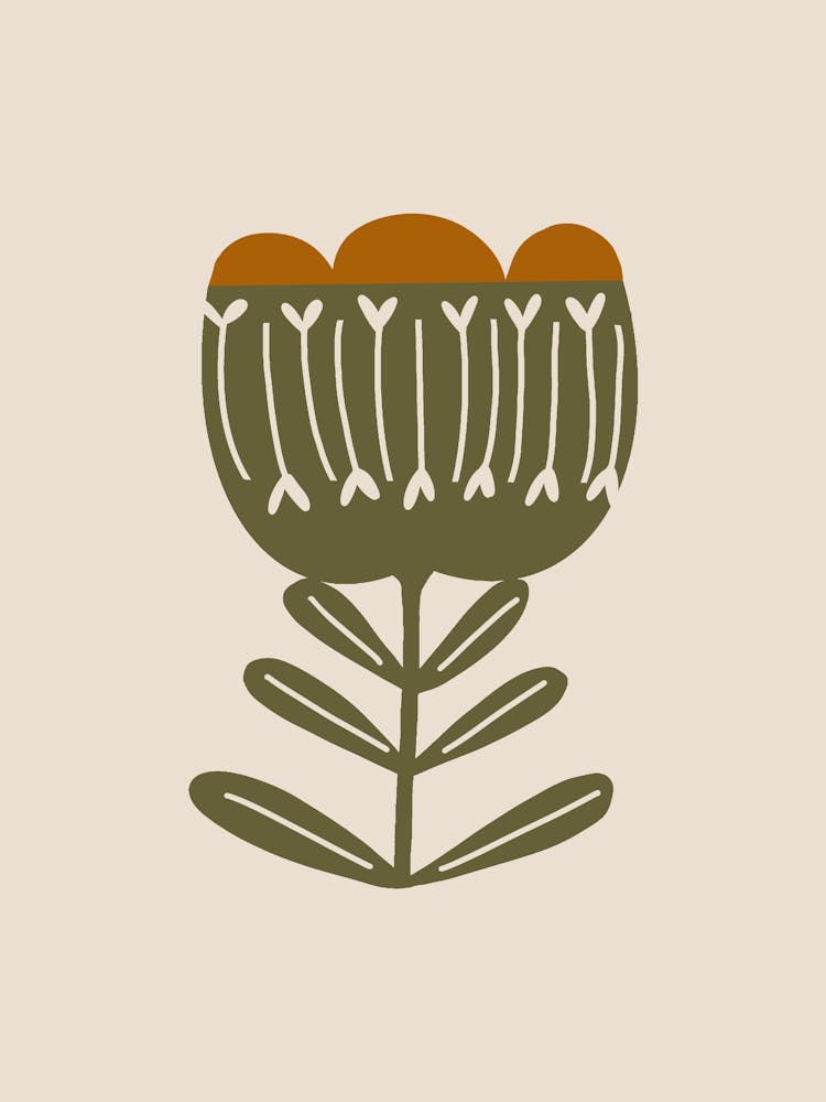 Retro Botanical Charm - Mid Century Modern Floral