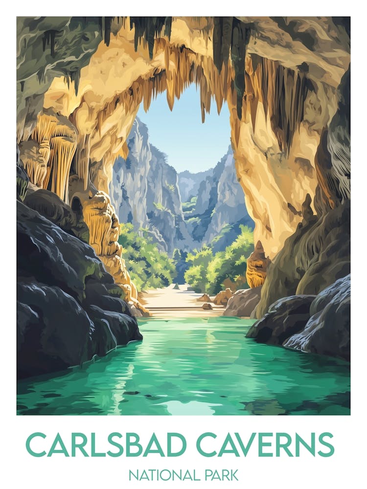Affiche de voyage Carlsbad Caverns National Park