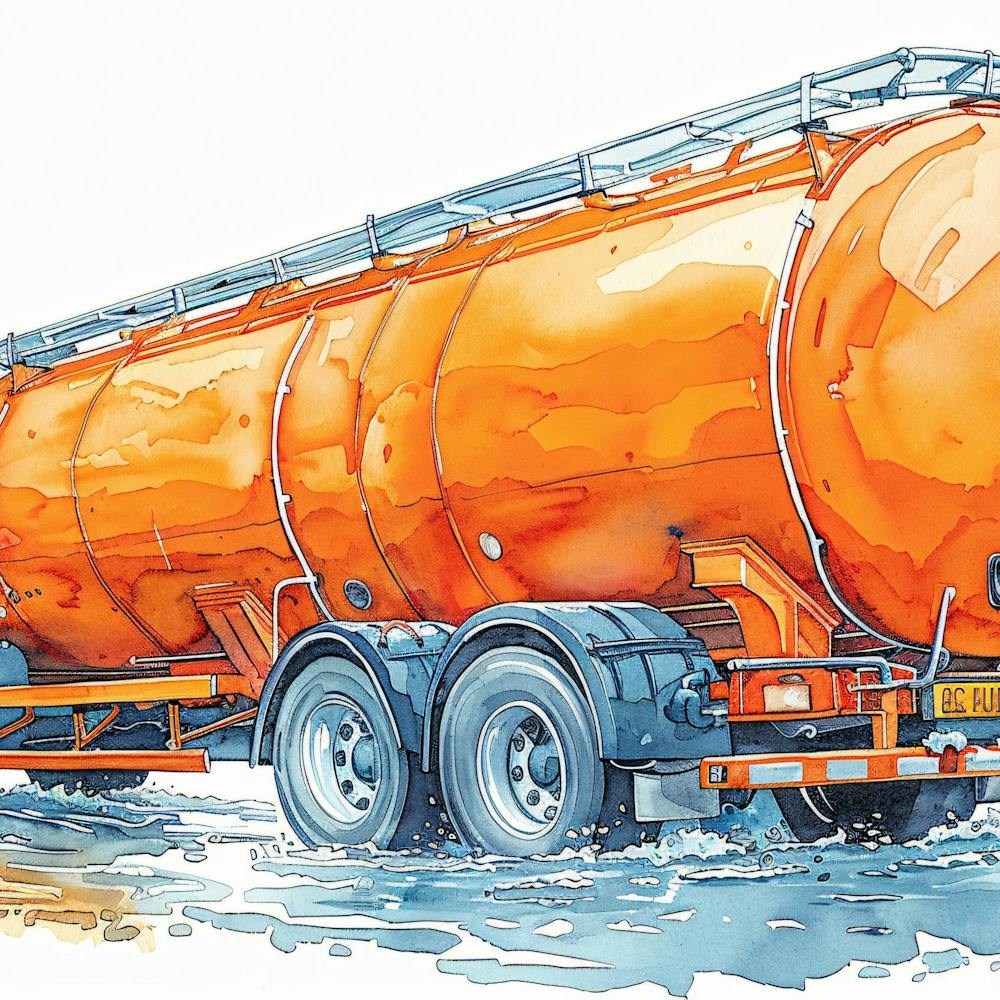 Orange Tanker Truck