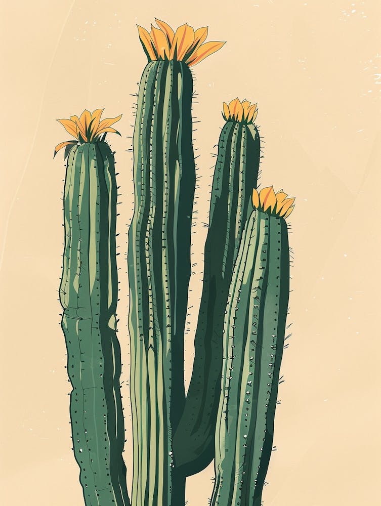 Chamaecereus Silvestrii Minimalist Abstract 3