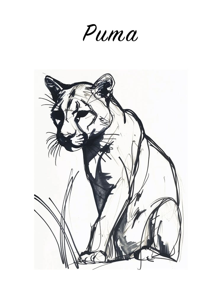 B&W Puma Poster
