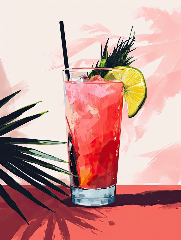 Red Tropical Cocktail 3