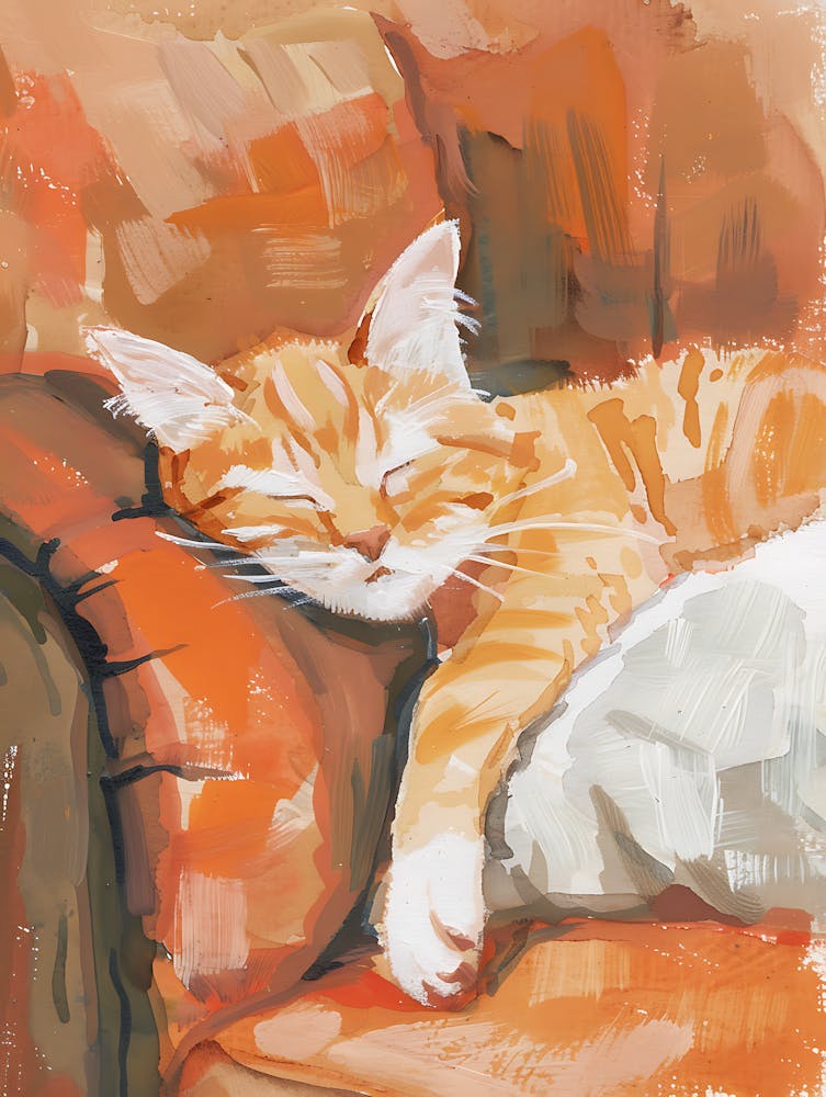 Cat Sleeping On The Couch 6