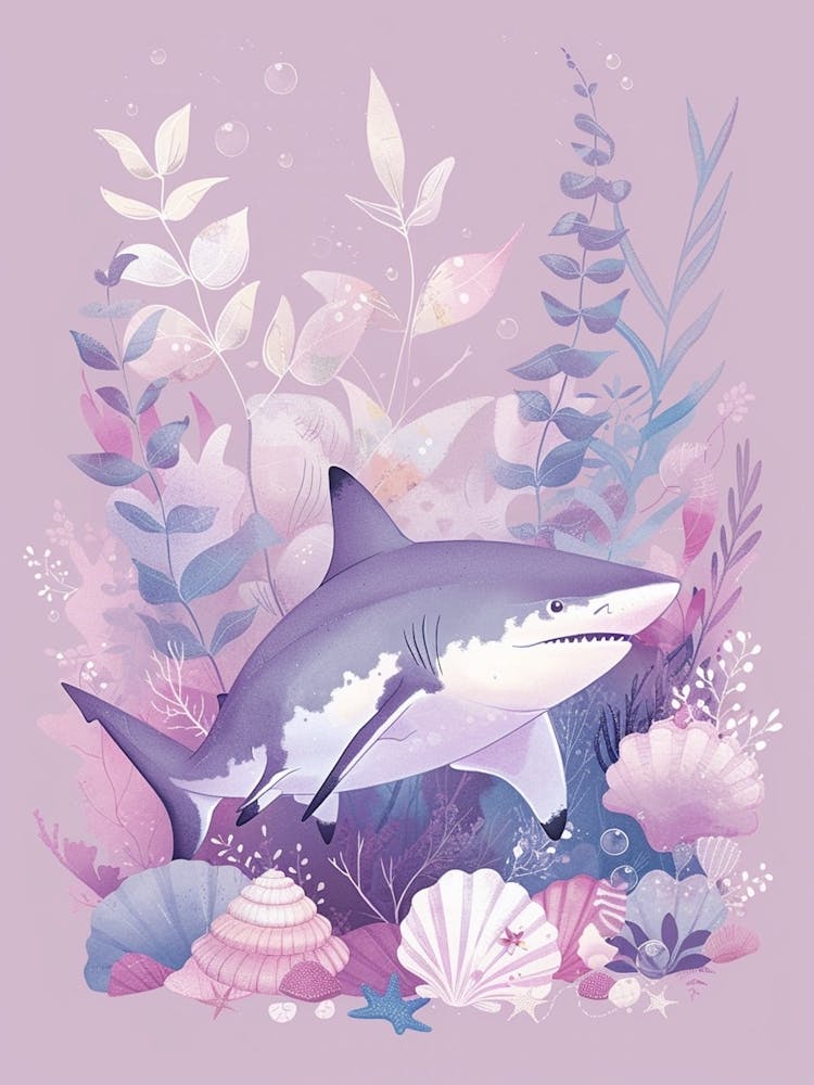 Purple Nurse Shark Illustration 3