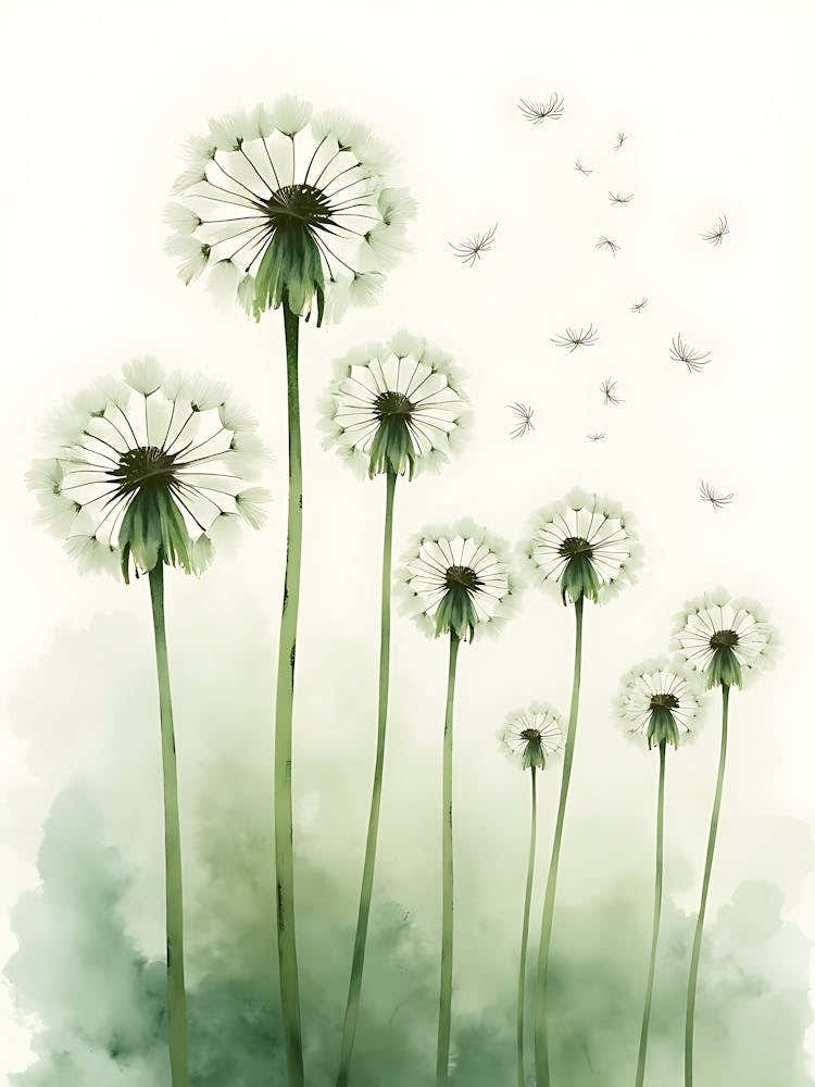 Abstract Sage Botanical Flow