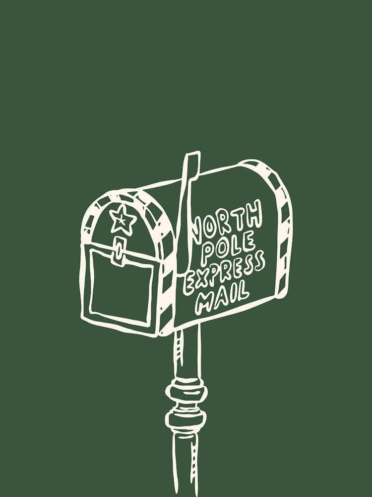 North Pole Green Christmas Poster