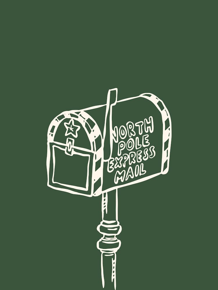 North Pole Green Christmas Poster