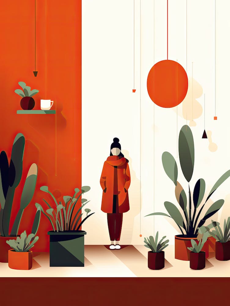 Tranquil Whispers: Empowering Woman in Minimalism