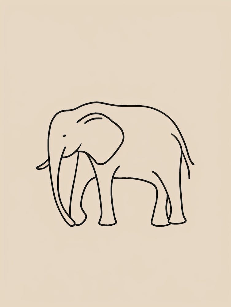 Elephant - Boho, Line Art 25