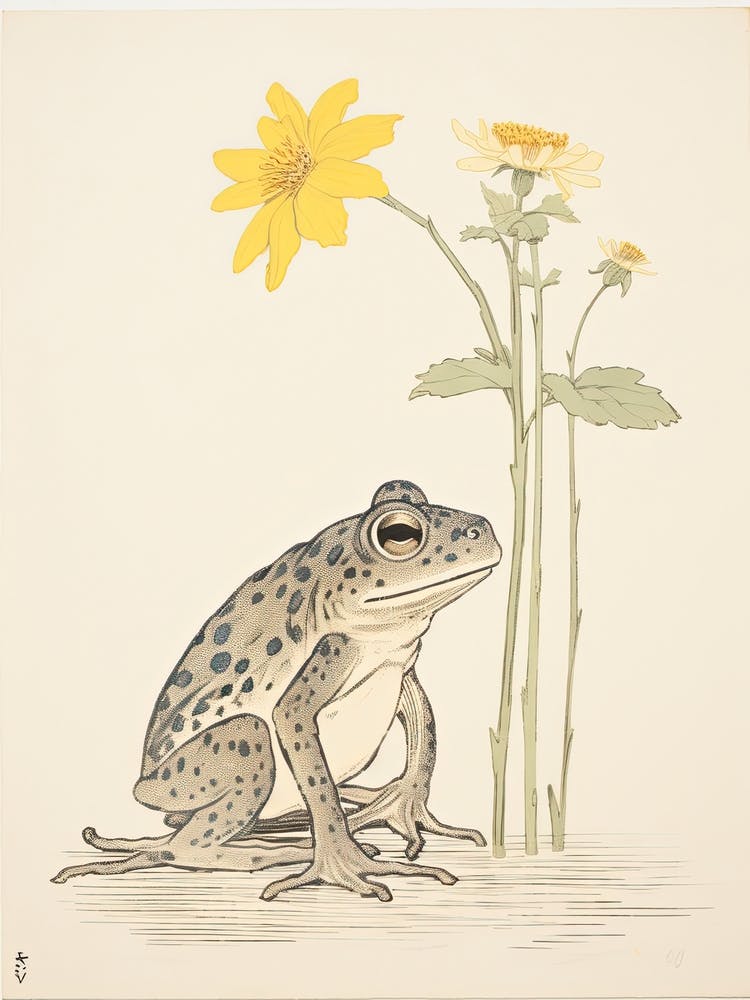 Frog And Daisy,  Matsumoto Hoji Inspired Japanese 3