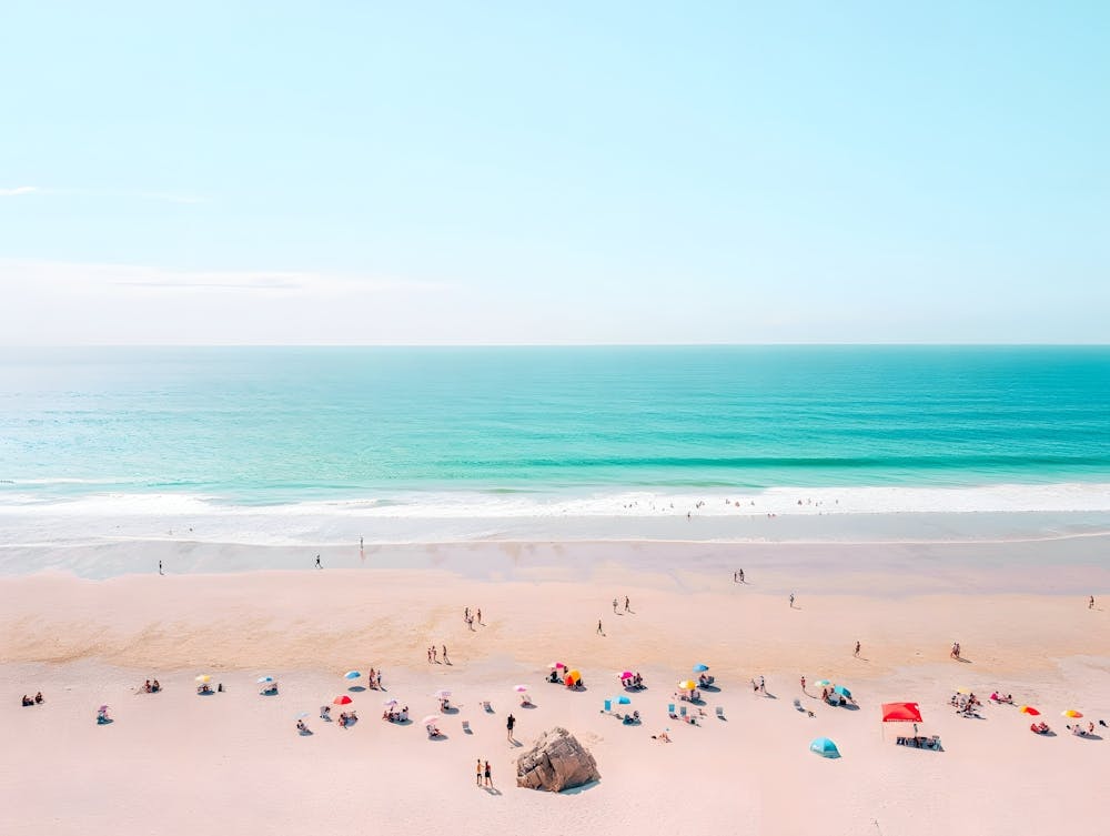 High Angle Beach Photo Print - Sunny Coastal
