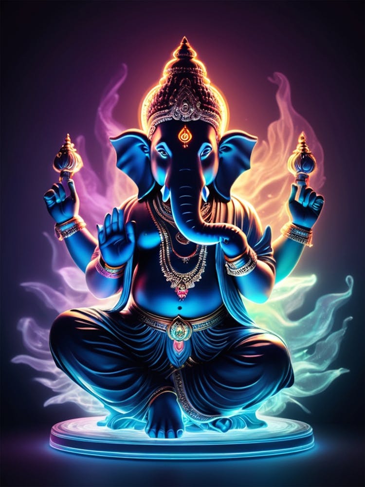 Ganesha Neon Art