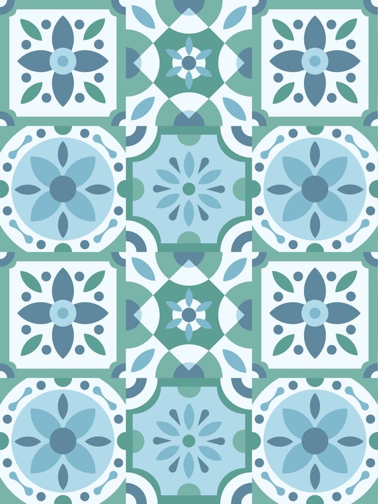 Tile Pattern - Azulejo - vector tiles, Portuguese tiles