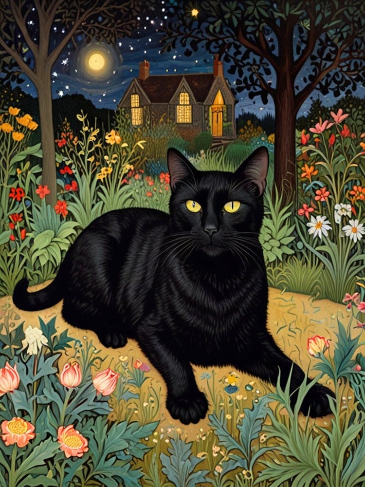 William Morris Cat In The Garden 11