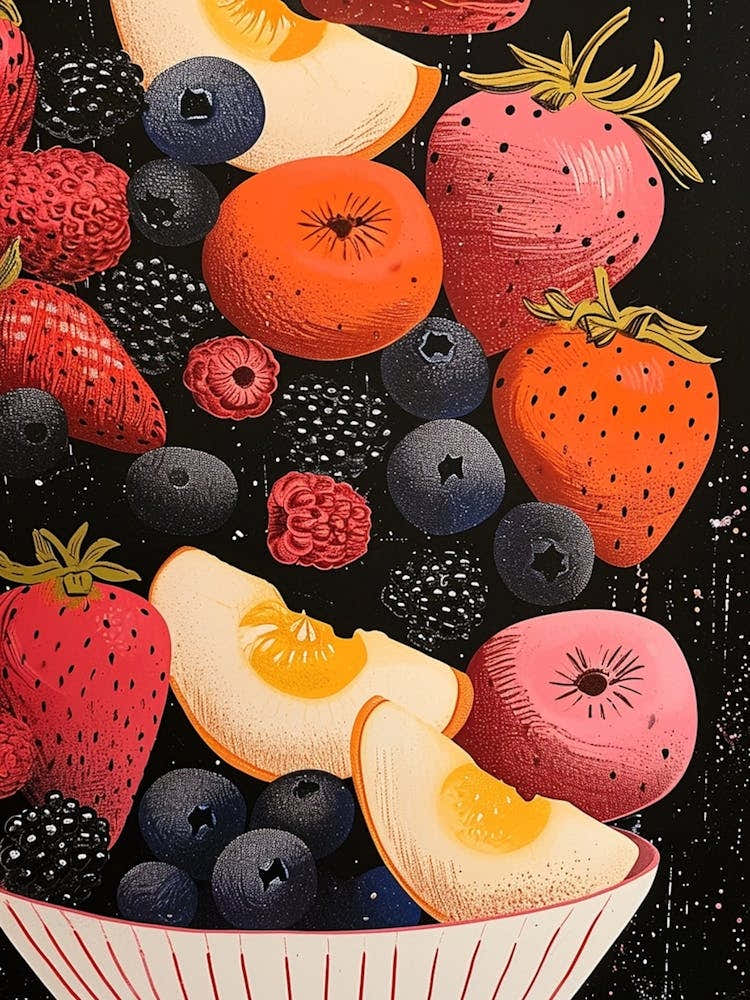 Art Deco Fruit Salad Explosion