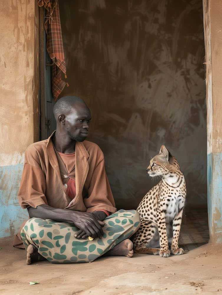 Leopard And A Man