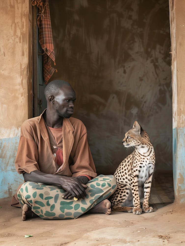 Leopard And A Man