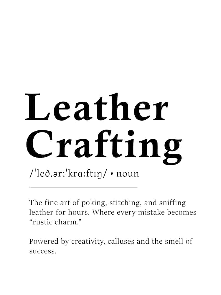 Leather Crafting Definition Poster - Dictionary
