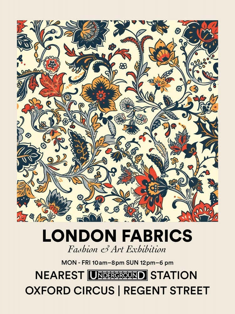 Poster Lavender Loom London Fabrics Floral Pattern 2