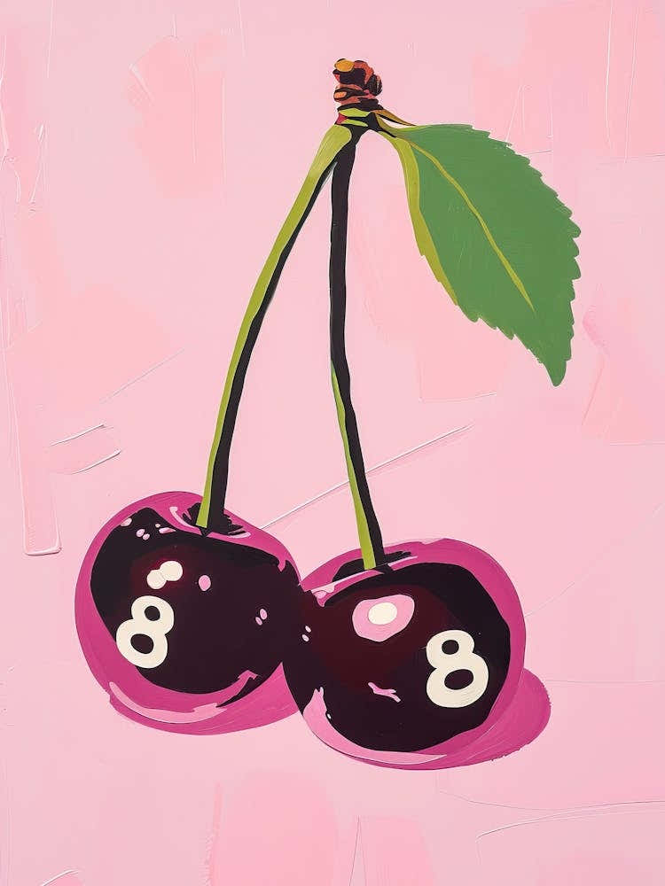 8 Ball Cherries Painting