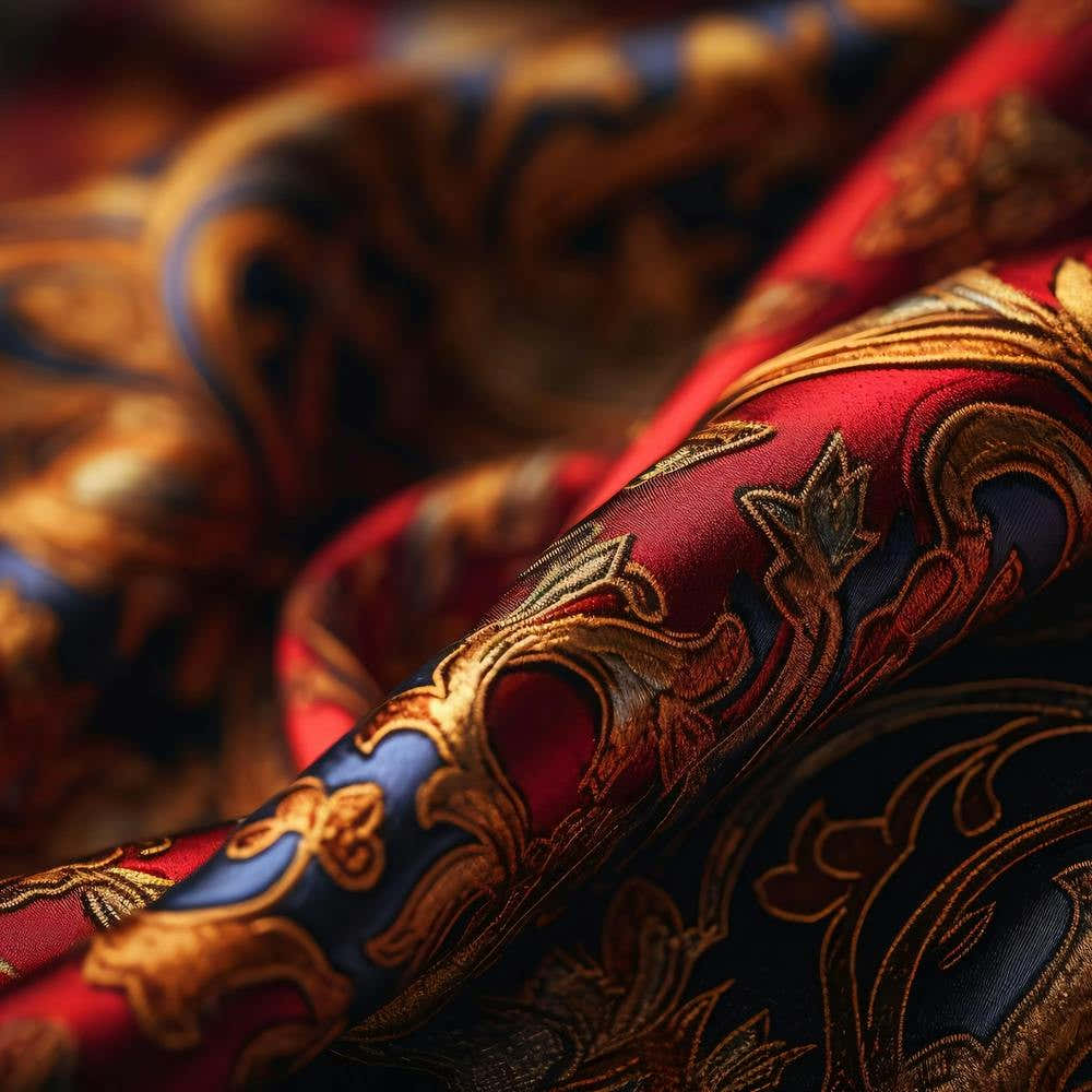 Paisley Pattern On Silk