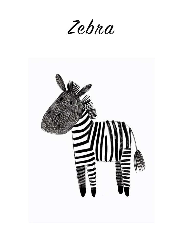 B&W Zebra 2 Poster