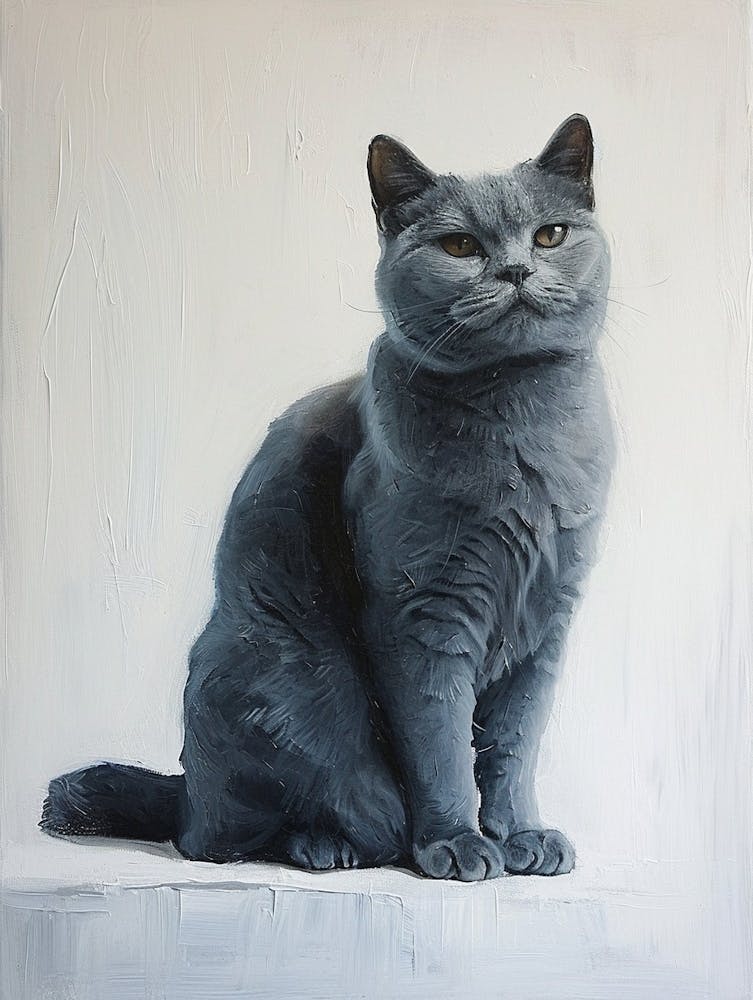 Russian Blue Cat Painting 1