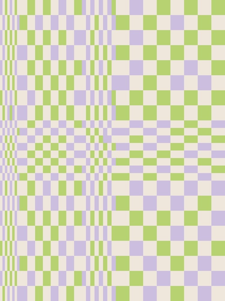 Happy Colorful Checkered Pattern Green And Lilac