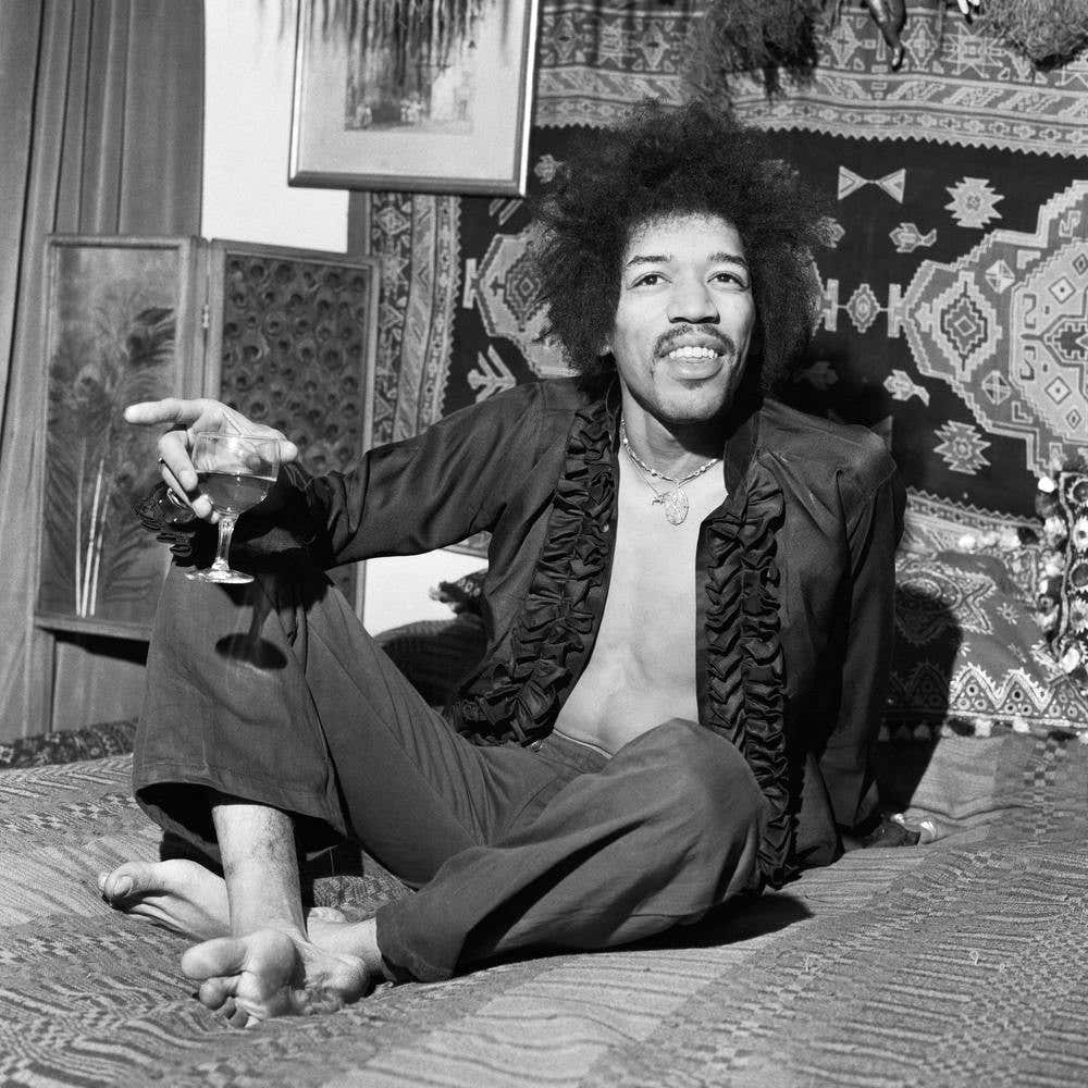 American Singer And Guitarist Jimi Hendrix Pictured At His Flat In Mayfair, London