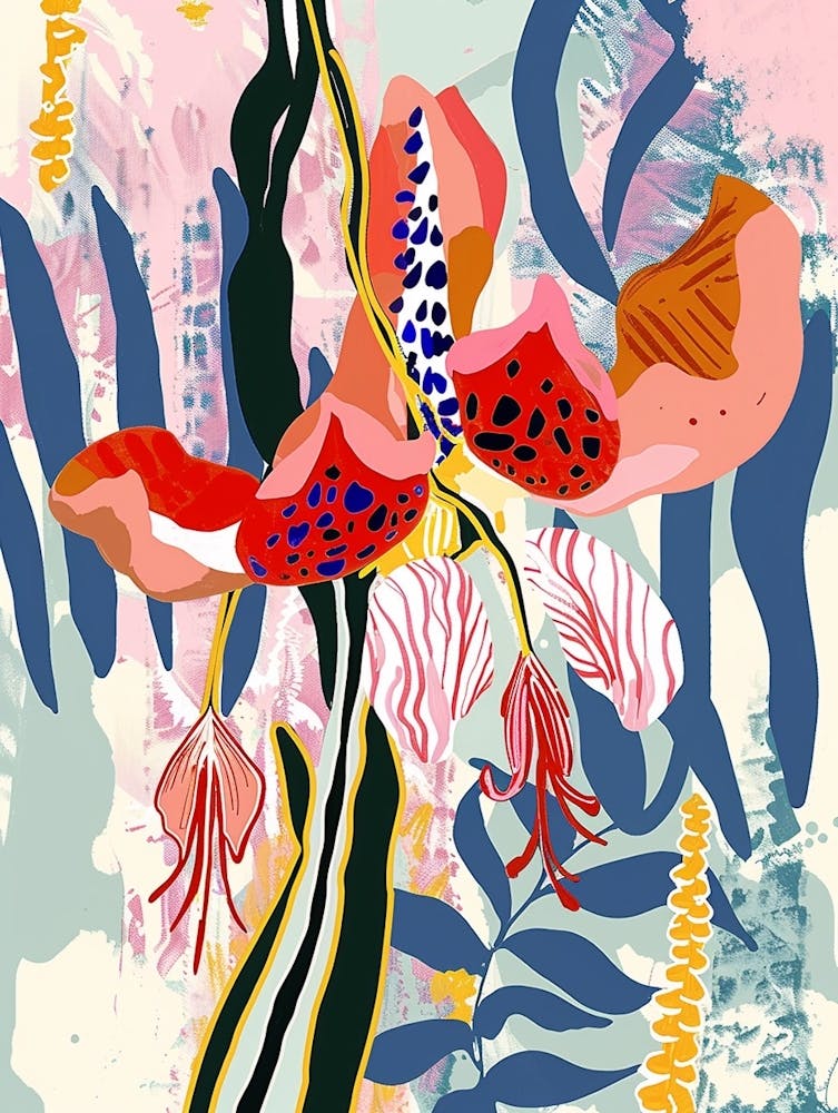 Colourful Flower Illustration Bleeding Heart 2