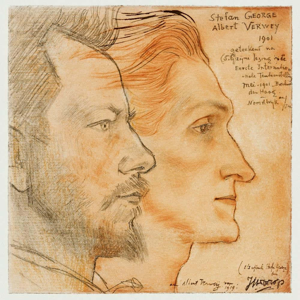 Portraits Of Albert Verwey And Stefan George (1901), Jan Toorop