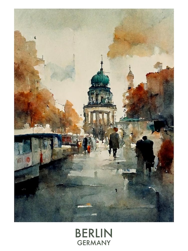 Berlin Germany Watercolour Travel